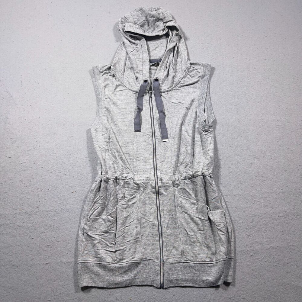 Athleta Gray Sleeveless Hoodie Sweatshirt